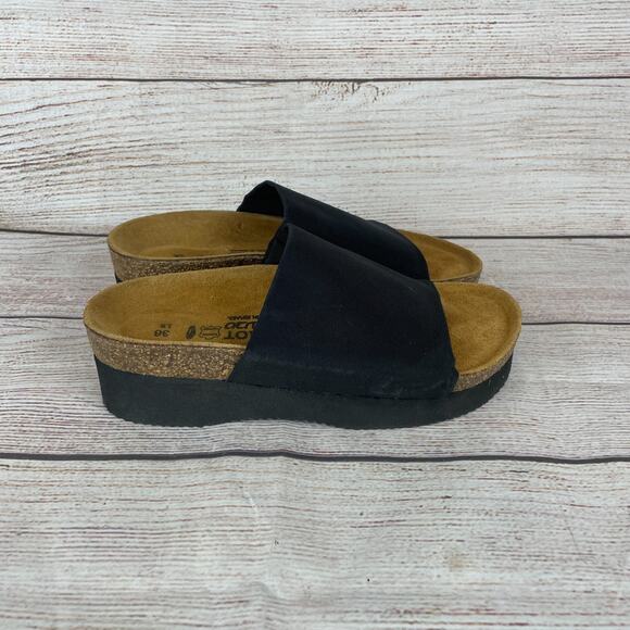 NAOT Tampa Womens Sz EU 36 US 5 Wedge Sandals Black Stretch - Picture 5 of 11